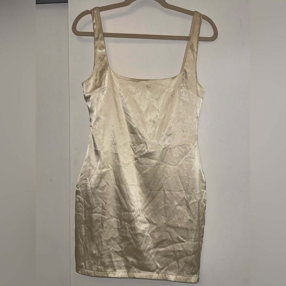 NWT Fashion Nova Cream Satin dress‎